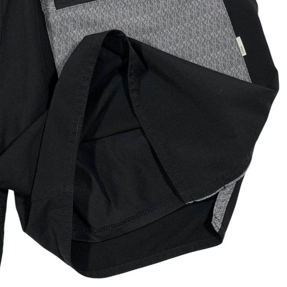 Vuori Kore Shorts Men's Small Black Charcoal Grey Lined Athletic Training